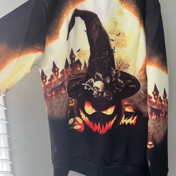 SSLR Men's Fun Printed Crew Neck Long Sleeve Halloween Sweatshirt Size Small - Picture 4 of 6